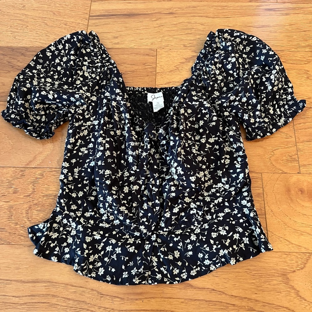 Japna Black Floral Top
